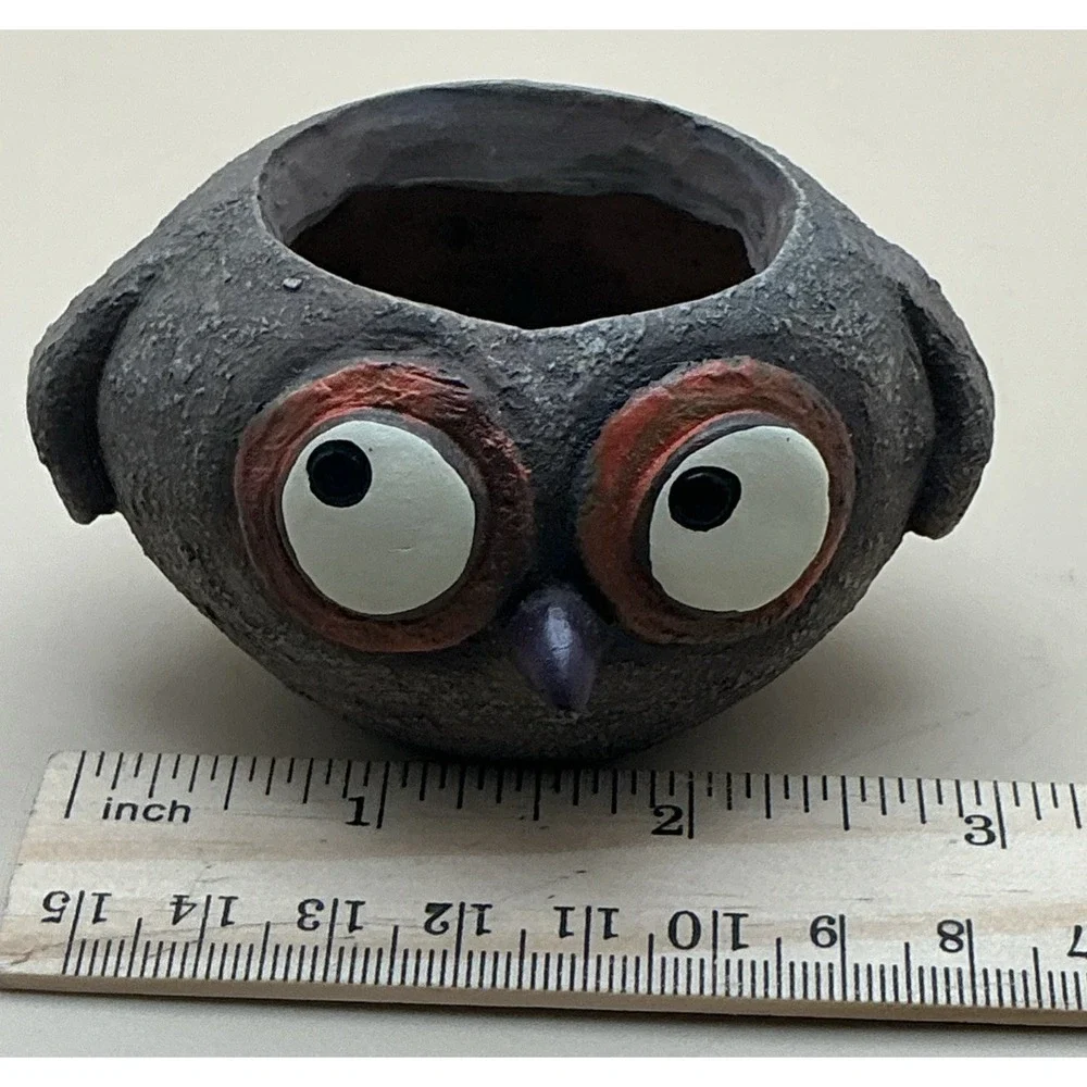 Blobhouse Papaw Owl Planter Whimsical Resin Bird Succulent Pot Gesine Kratzner